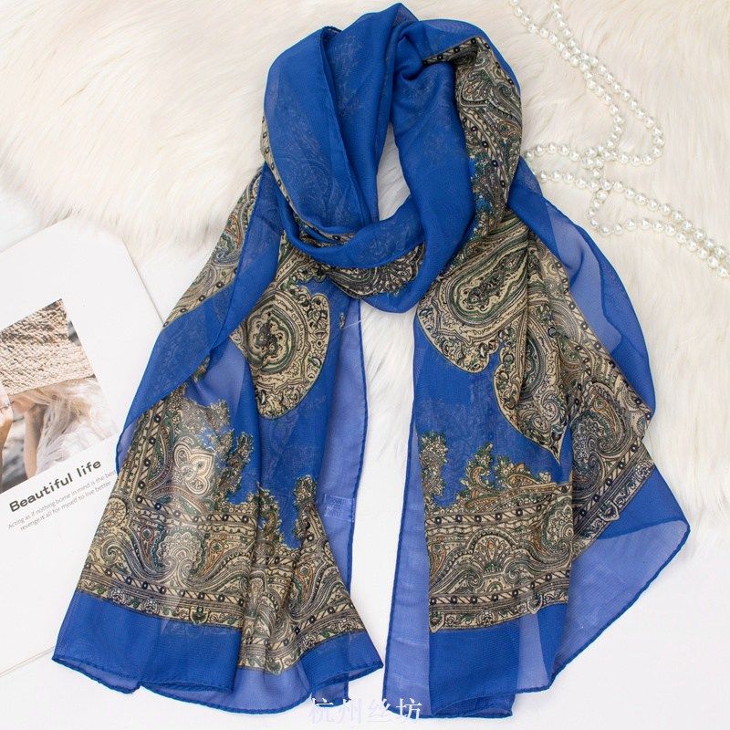 Women's Decorative Ethnic Style Retro Scarves Printed Scarves Thin Scarves Long Scarves Chiffon Scarves