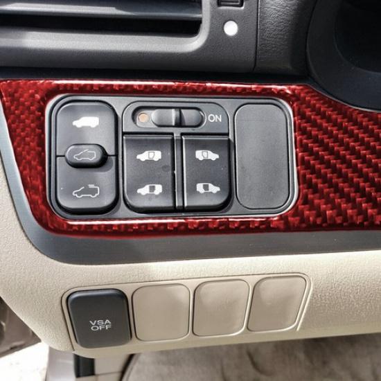 Rote Kohlefaser Scheinwerferschalter Rahmenabdeckung Zierleiste Für Honda Odyssey 2005-2010