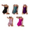 Women Summer Monokini O-Neck Sleeveless Side Bowknot Hem Sexy One-Piece Bikini Slim