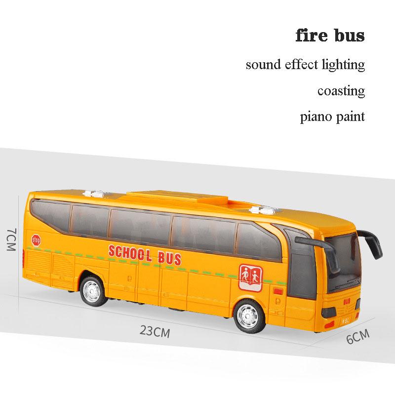 

Children toys School Police Bus Car Model Inertial Simulation Diecasting Children s Toy Car Sound Light Pull Back Toy Car Gift жовтий