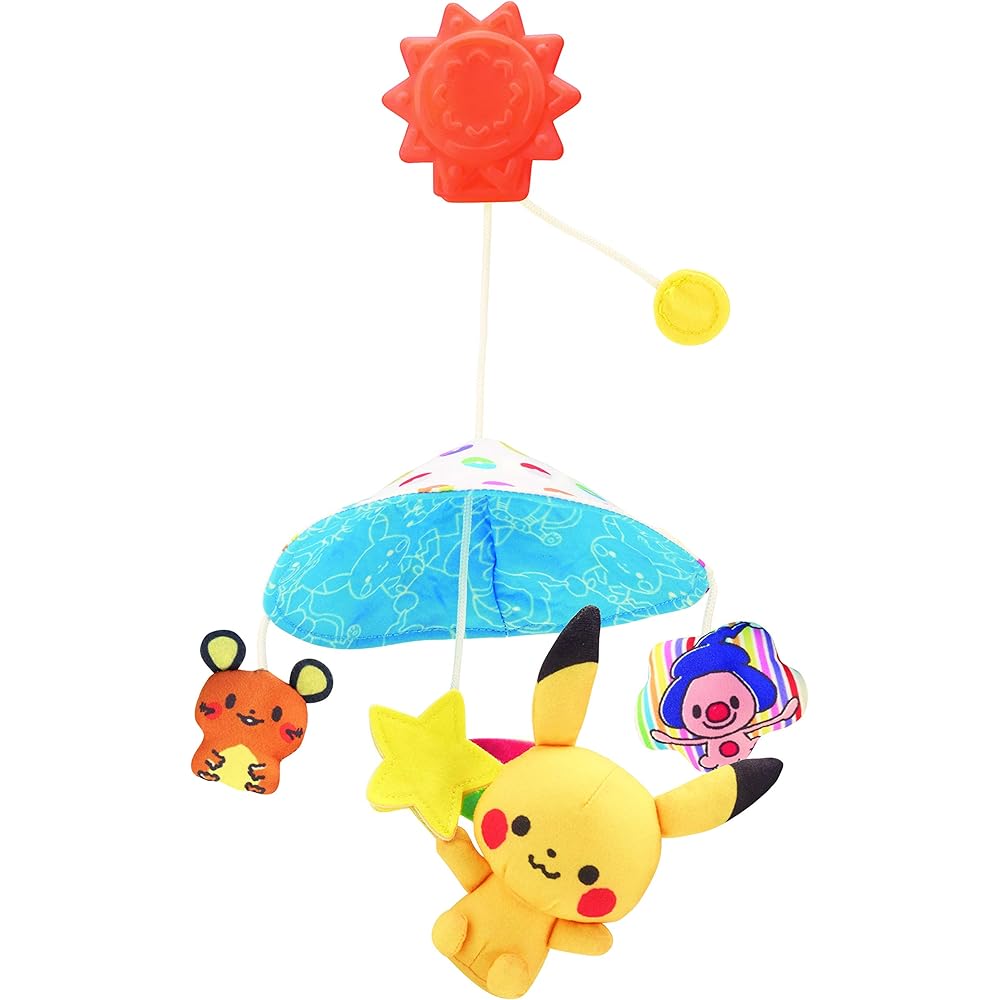 Sega Fave Monpoke Baby Stroller Toy Mobile with Soft Plush Animals and Music