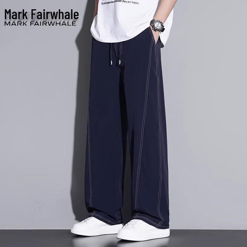 Mark Fairwhale Men s Ice Silk Straight Casual Pants 8XL
