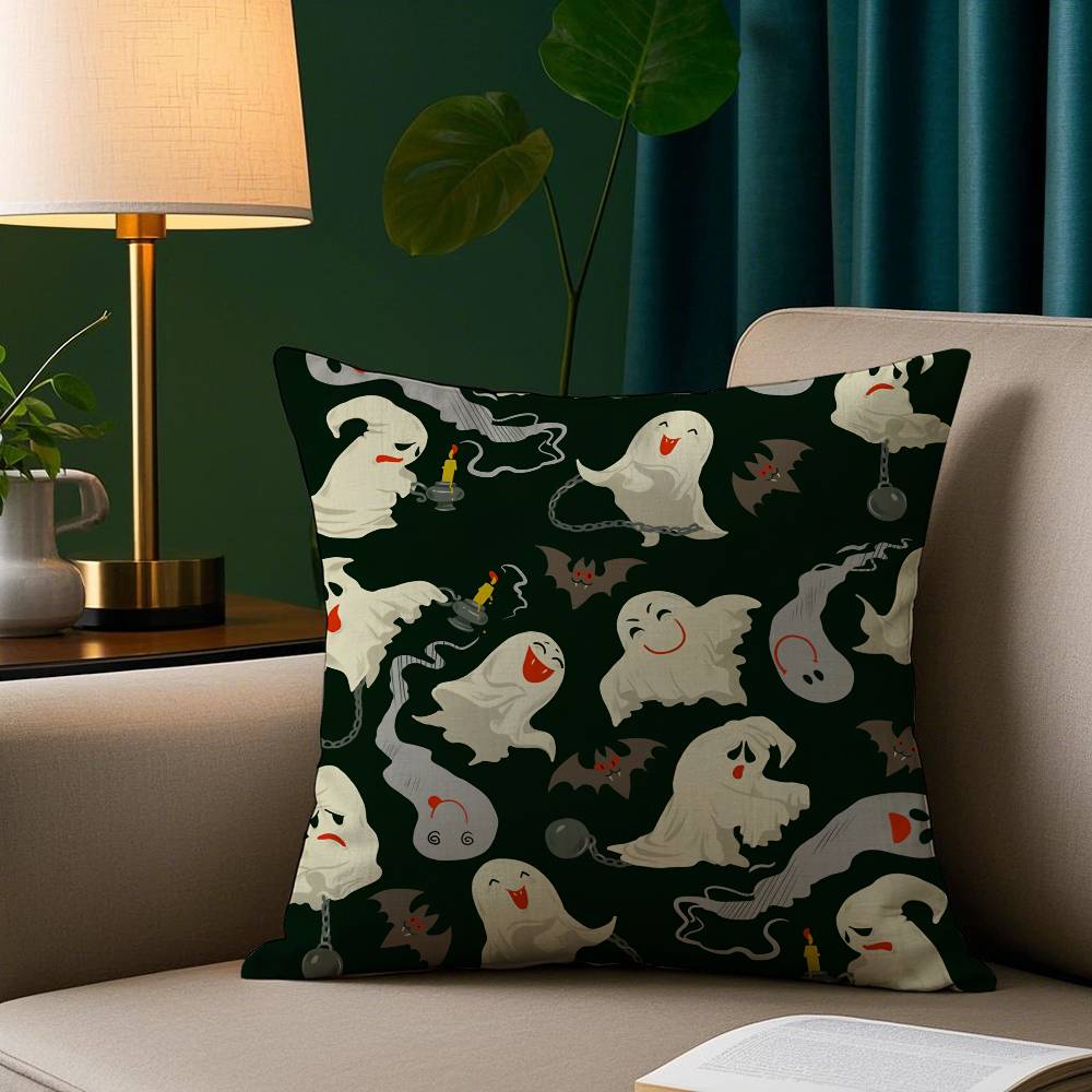 

Horro Halloween Pillow Case Plush Fabric Soft Pillowcase Double Sided Print Sofa Cushion Cover Throw 12x12Inch