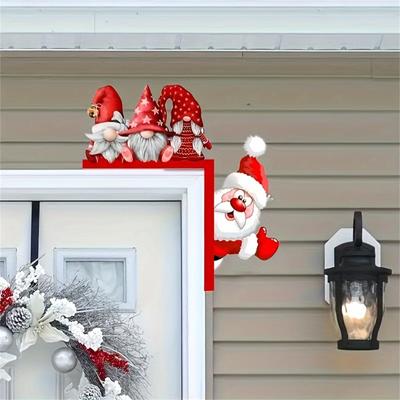 Noel Kapı Süsleri Kapı Köşesi Süsleri Noel Kapı Çerçevesi Süsü(1 bilgisayar)