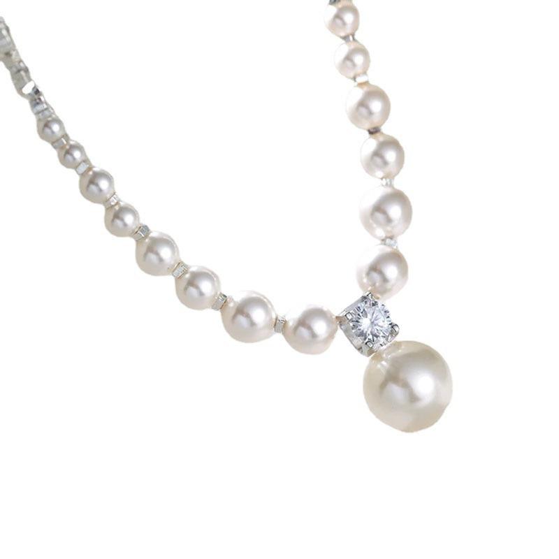 

Pure Silver Bead Necklace Versatile Collar Chain Sweater Chain New Necklace