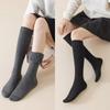 TsujiYa Thick Warm Wool Knee Socks for Fluffy and Warm Calf Room Socks with Fleece Sizes Set Number Women's Winter, Socks, Lining, 22-25cm, 3-Pair