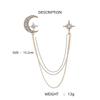Korean Fashion Moon Starry Brooches for Couple Accessories Elegant Rhinestone Chains Tassels Star Brooch for Women Men Badges