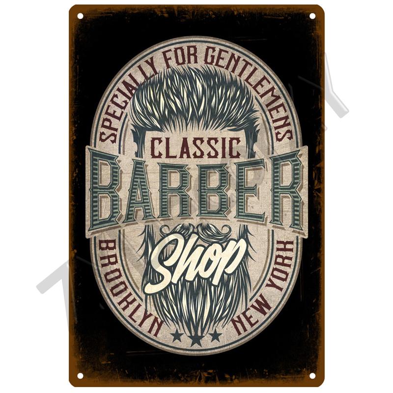 Barber Shop Plåtskylt Affisch Vintage Väggaffischer Metallskylt Dekorativ Väggtallrik Köksplakett Metall Vintage Inredning Tillbehör