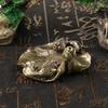 Vintage Brass Carp Lotus Leaf Micro Carved Ornament Creative Home Decoration Metal Lotus Leaf Fish Ornament Desktop Tea Pet