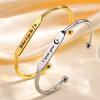 Personalized Cuff Bracelet Women Bangle Free Engraving, Customized ID Bar Inspirational Jewelry