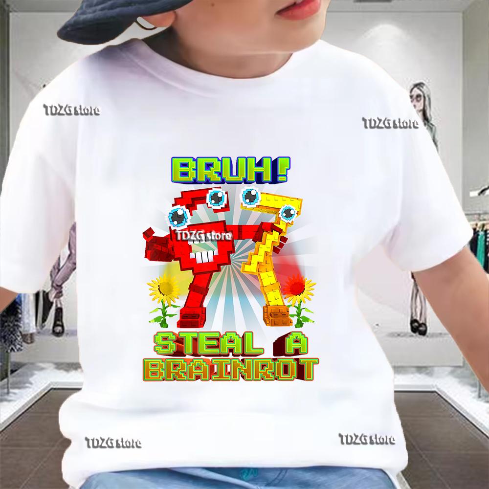 Summer Funny Six Seven 67 Digit Print Children's T-Shirt Casual Cotton Boys Short Sleeve Fashion Comfortable Kids Sport Clothes