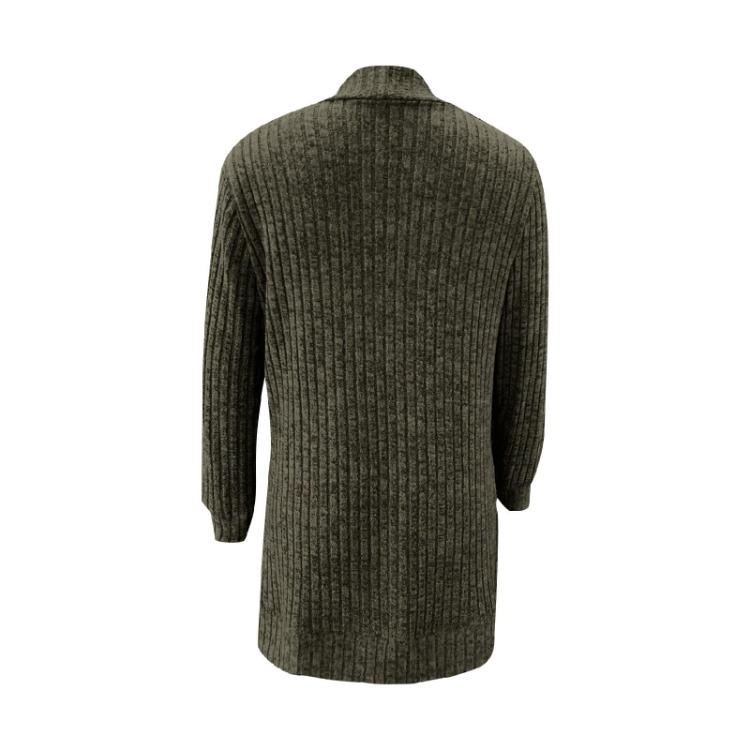 Ladies Long Sleeve Solid Color Cardigan Sweater Coat Top for Women
