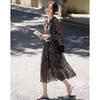 Demana Elegant Chiffon Print Midi Dress