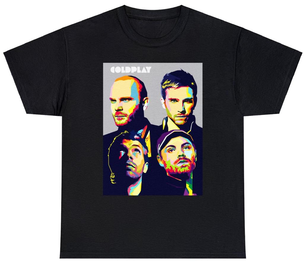 Coldplay Band Tour Grafik Vintage Pop Rock Unisex T-Shirt Unisex Baumwolle Kurzarm Yk Oversized Mode T-Shirt Beliebtes Oberteil