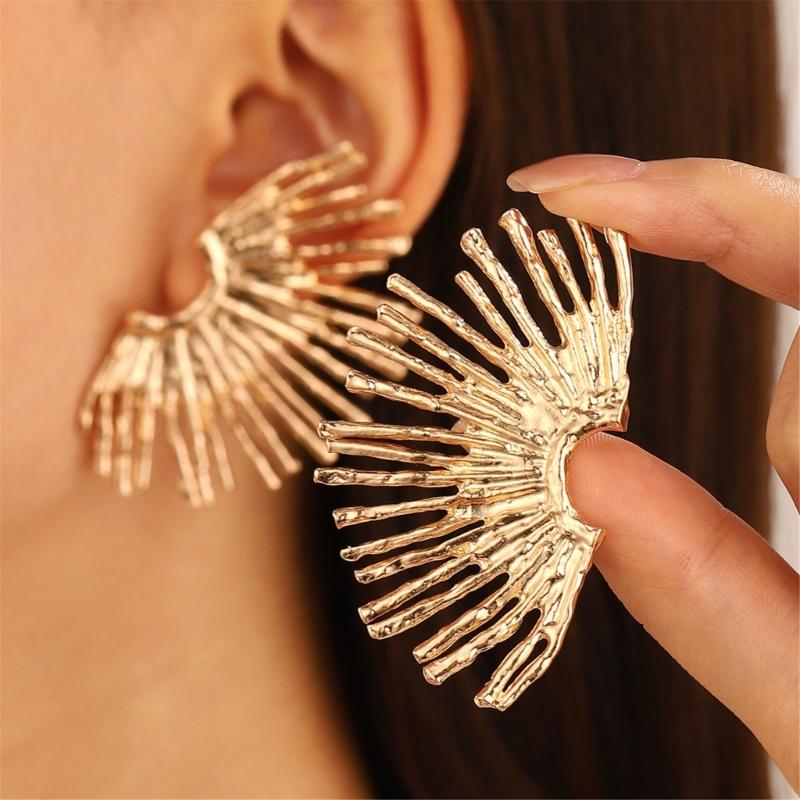 Irregular Semicircular Line Earrings Exaggerated Ear Jewelry Alloy Material