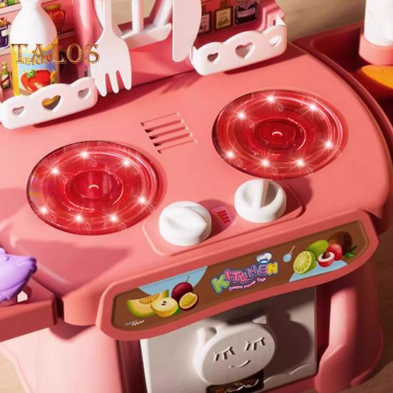34-teiliges Kinderküchen-Spielset mit Sound- und Licht-Rollenspiel-Grillset für die Früherziehung, selbst angebautes Küchenspielzeug