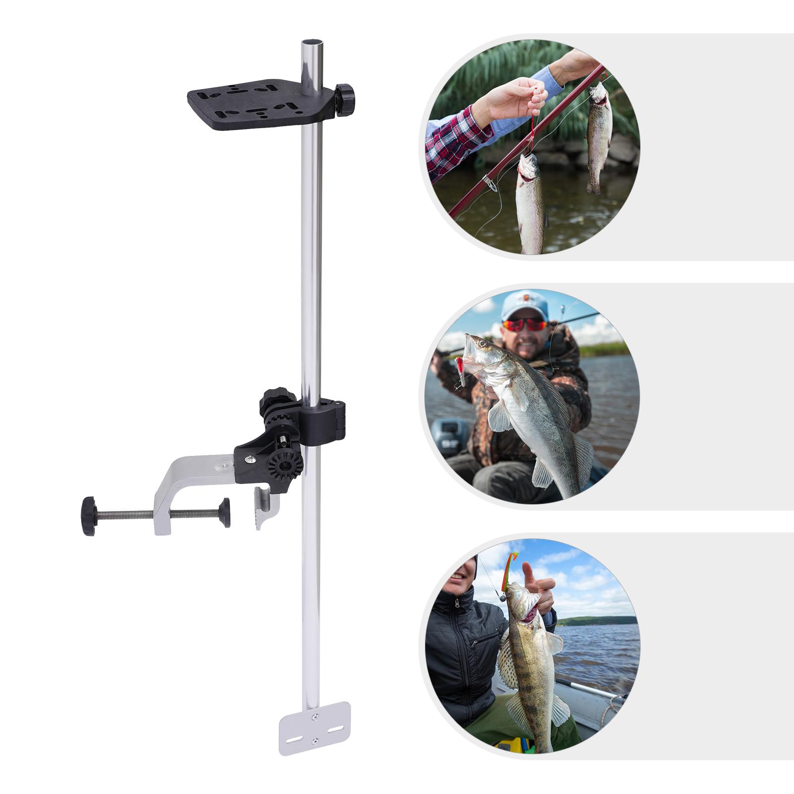 Supporto portatile per ecoscandaglio, Staffa universale per ecoscandaglio con asta trasduttore rotante regolabile a 360° per barche, canoe nero