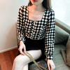 Women Blouses Shirts 2025 Spring Long Sleeve Women Blouse Shirt Square Collar Black Chiffon Blouse Shirt Women Tops J588
