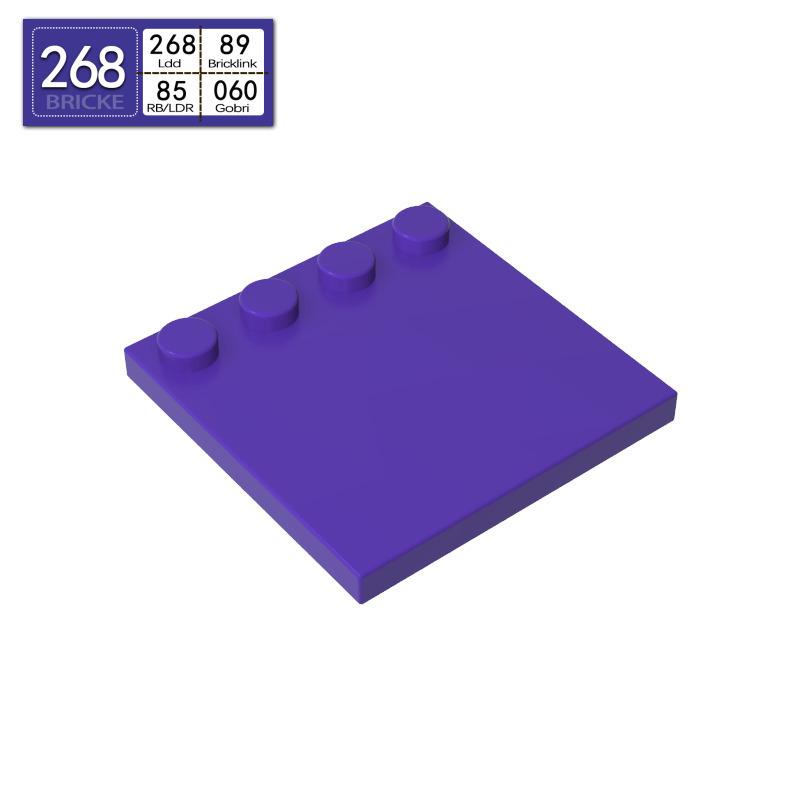 BRICKE 4x4 Smooth Edge Studded Panel, Lego 6179 Compatible MOC Building Blocks with Small Studs 50g (26 pcs)