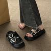 Platform Sandals Women's Summer New Buckle Fashion Flat-bottomed Retro Beach Slippers