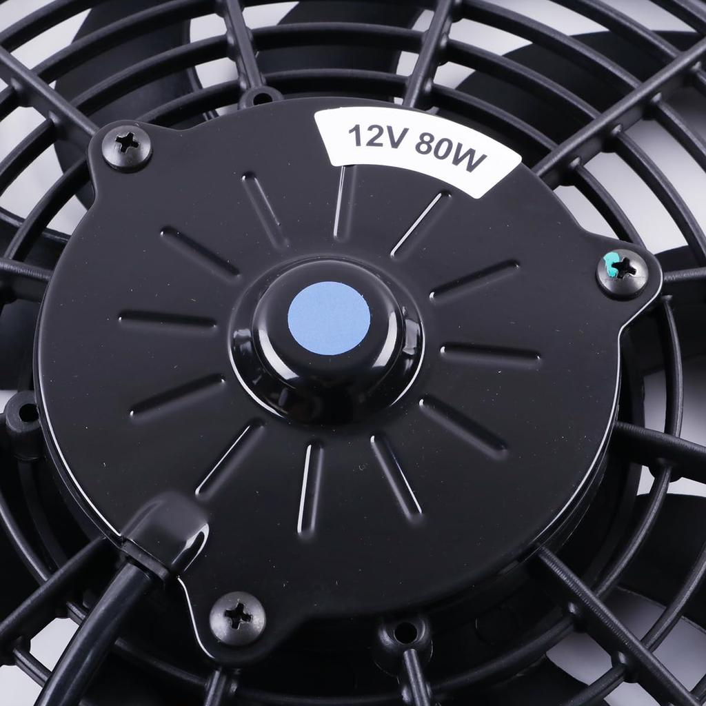 ZAP Performance 12-inch Engine Cooling Fan, Electric Radiator, Universal Slim Pull-Type Cooling Fan, Push-Pull Engine Kit, 12V, 80W Power, Universal E