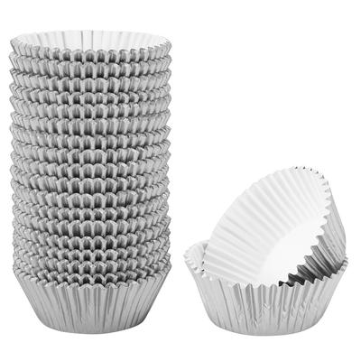 500PCS Aluminium Folie Papier Kuchen Tasse Cupcake Liner Muffin Fällen Küche Backen ToolsSilver