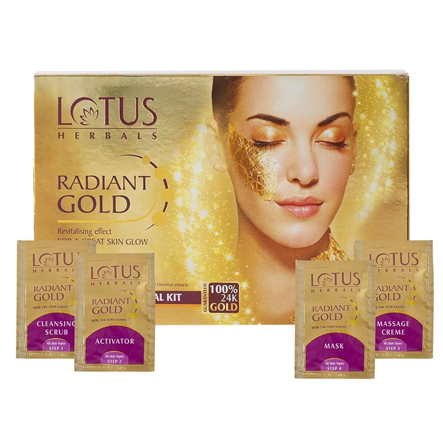 

@ Lotus Gold Cellular Glow 1 Facial Kit For Unisex 37g Zr-7019-60%Off