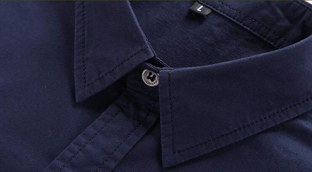 Senneak Military Short Sleeve Biker Jacket with Short Sizes Men's Buttons, Sleeve, Cotton, M-5XL