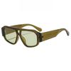Bohemian Trendy Aviator Sunglasses for Women Men Hexagonal Square Thick Frame Double Bridge Sun Glasses UV400 Artistic Shades