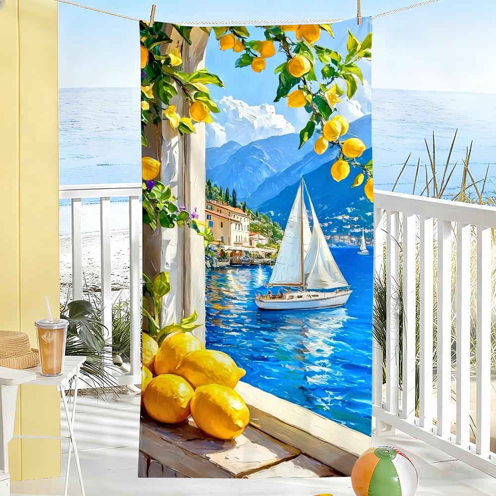 

Amalfi Coast Italy Art Print Towel Soft Pool Gift For Travel Gym Shower Camping Quick Dry Sports Large Beach Towels W40*H60(CM)
