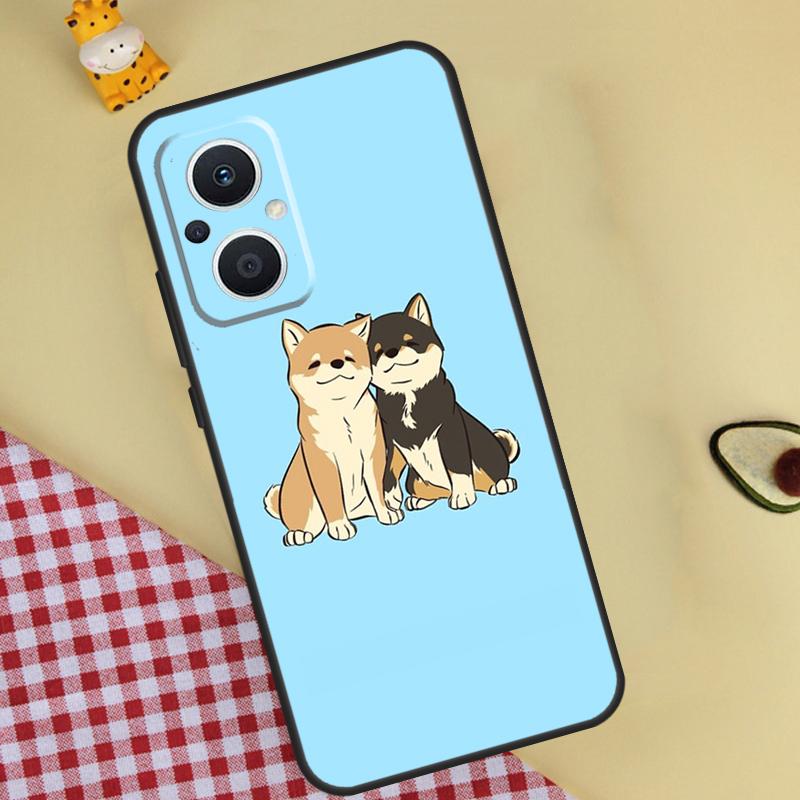 Shiba Inu Cute Cartoon Art Phone Case For OPPO Reno 12 12F 11 13 F 8T 7 8 10 Pro OPPO Find X8 Pro X6 X3 X5 Lite Cover