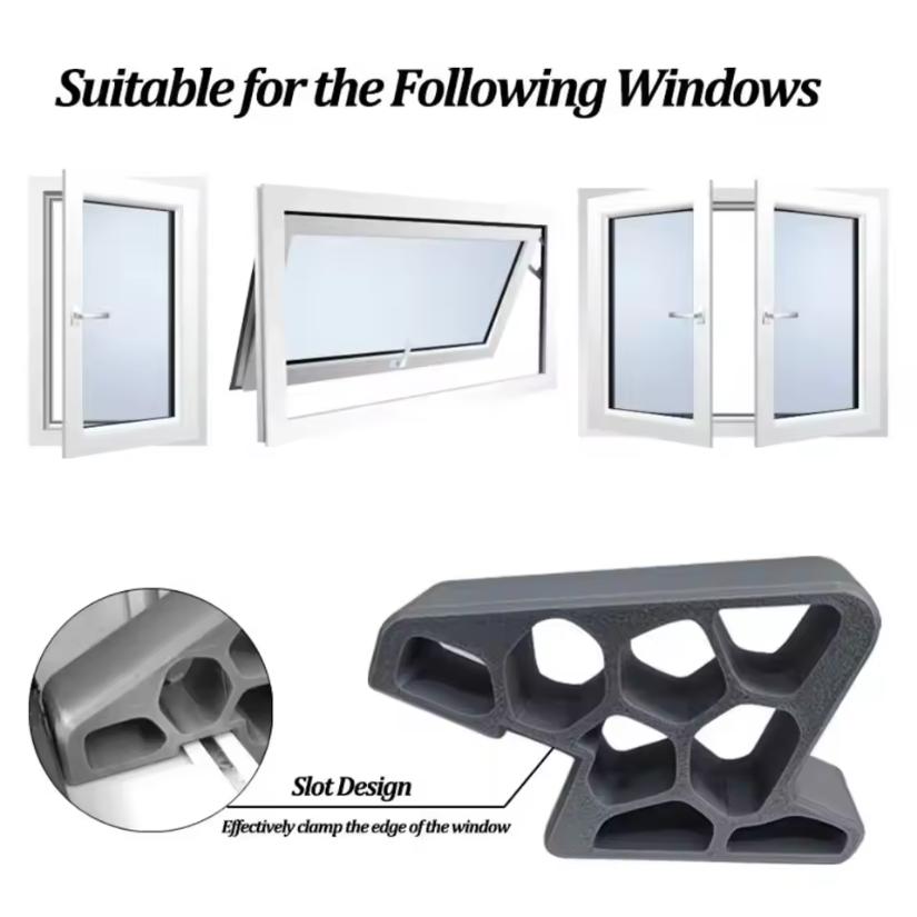 Multi Duty Door Stopper Non-Slip Balcony Window Door Wedge Easy Install For Home Office Bathroom Kitchen, Track Lock & Anti-Slam