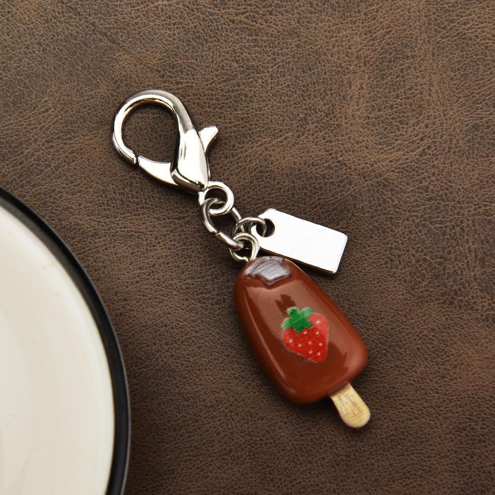 Ice Cream Popsicle Cute Keychain Simulation Resin Personalized Key Ring Bag Charm DIY Accessories Car Keychain Jewelry Girl Gift