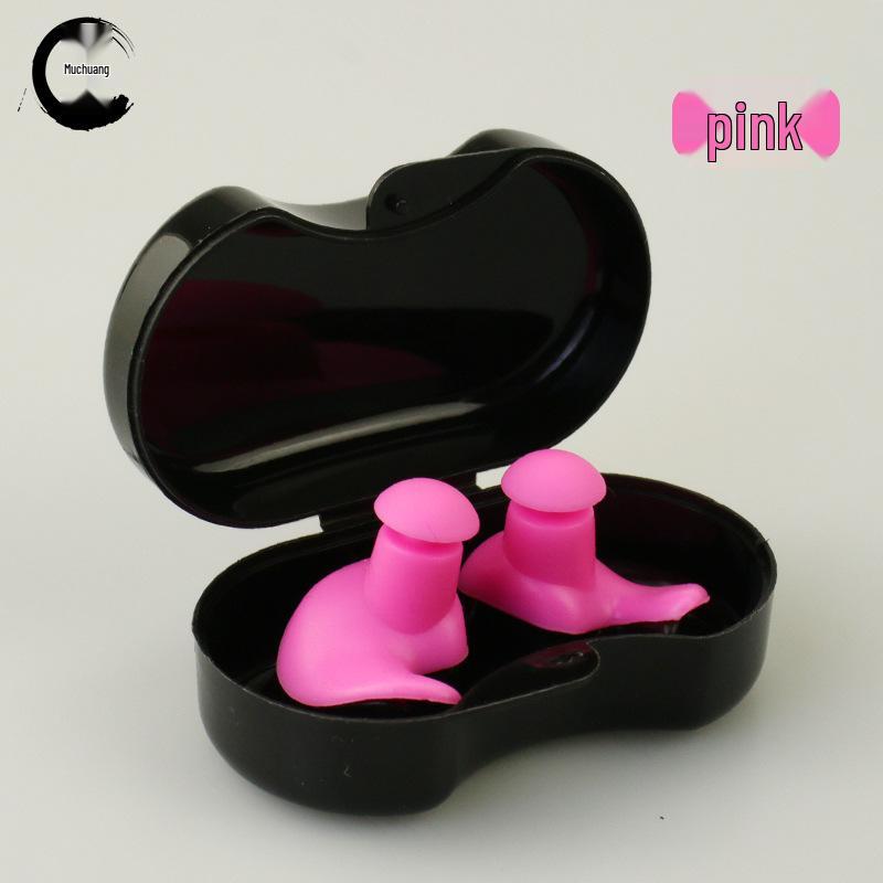 Silicone Waterproof Swimming and Diving Earplugs with Box - Adult Spiral Design
