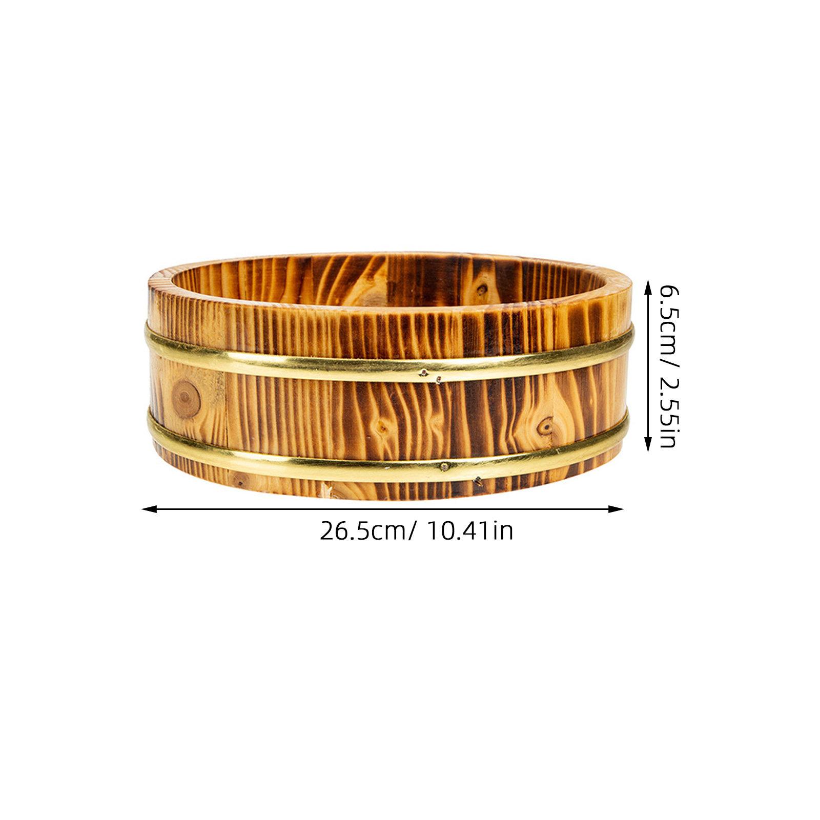 Wood Sushi Rice Bucket Wooden Rice Mixing Container Perfect for Sushi Party Home Restaurant Asian Cuisine Small Wooden Box светло-коричневого