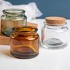 Transparent Green Tea Scented Candle Holder with Cork Lid - High-Temperature Resistant Glass