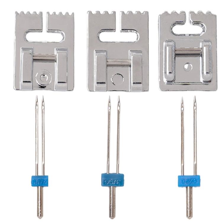 3Pcs Twin Needle Stretch Machine Needle and Presser Foot Replacement Set for Most Household Sewing Machine