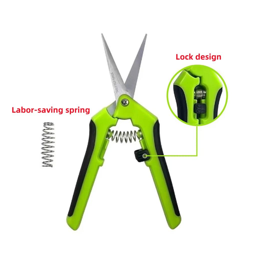 1Pc Stainless Steel Branch Pruning Shears Garden Orchard Plant Flower Fruit Tree Branch Grafting Scissors Straight and Bend Head