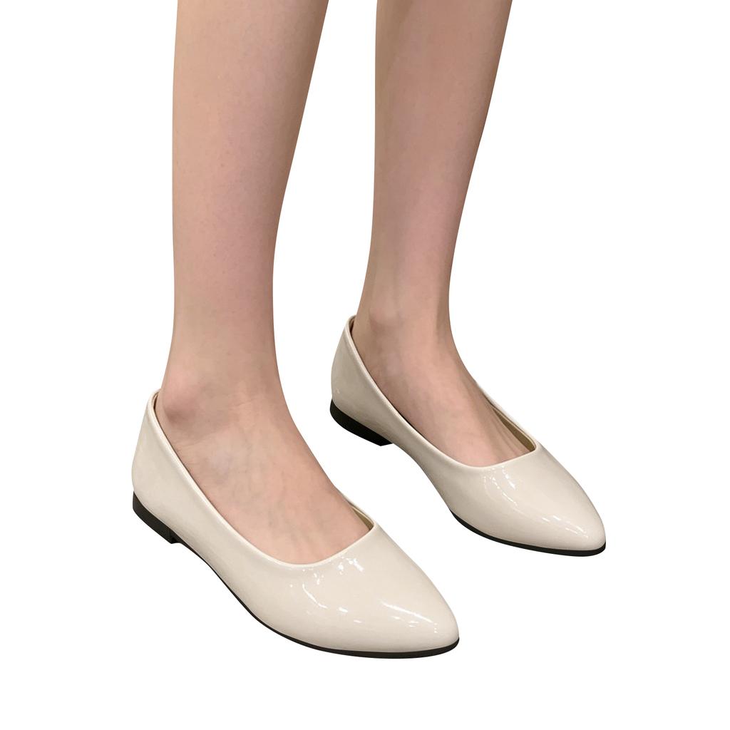 Women's Casual Pointed Toe Flat Shoes Slip On Comfortable Lightweight Soft Insole Flexible Outsole Durable Construction