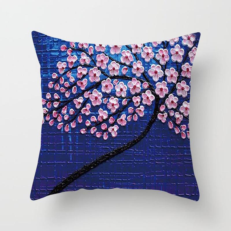 Red Leaves Lovers Valentine's Day Series Pillow Case Maple Leaf Falling Pillows Cover Tree Pattern Retro Cushion Pillowcases