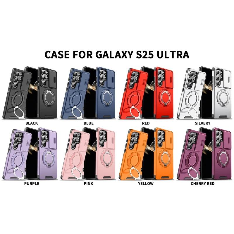 Armor Case For Samsung Galaxy S26FE S26 Plus S25 Edge S24 FE S23 + S22 S21 Ultra 5G Slide Camera Lens Protector Shockproof Cover