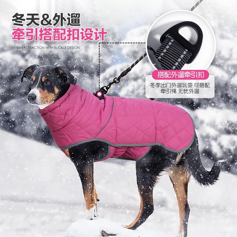 Winter Pet Dog Coat Thick Fleece Lined Waterproof Warm Cotton Jacket Large Breeds