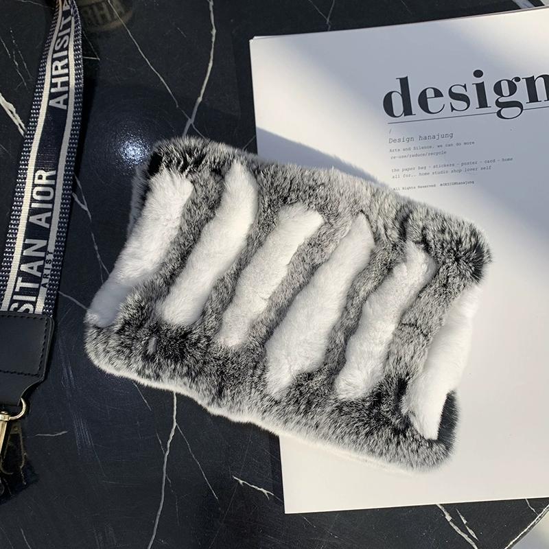 Rex Rabbit Hair Neck Cover Women's Winter Elastic Mesh Scarf Headband Versatile Real Fur Plush Headgear Children's Scarf