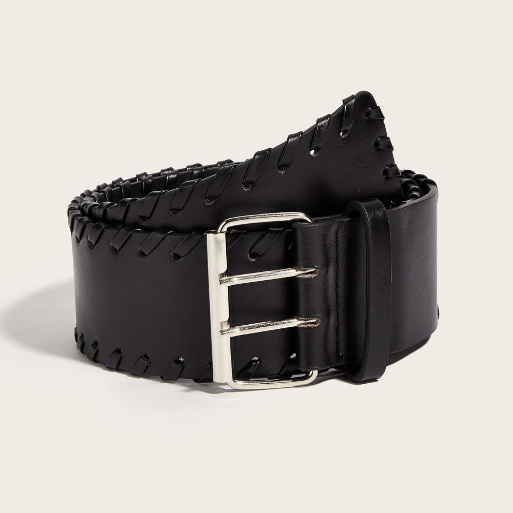 Harajuku Wide Woven Belt Y2K Slimming Belt Fashion Trouser Dress Belts  For Women