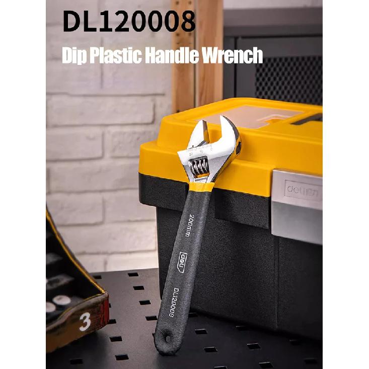 Deli Adjustable Wrench Large Opening Long Handle Universal Spanner Carbon Steel Mechanical Workshop Hand Car Repair Tools