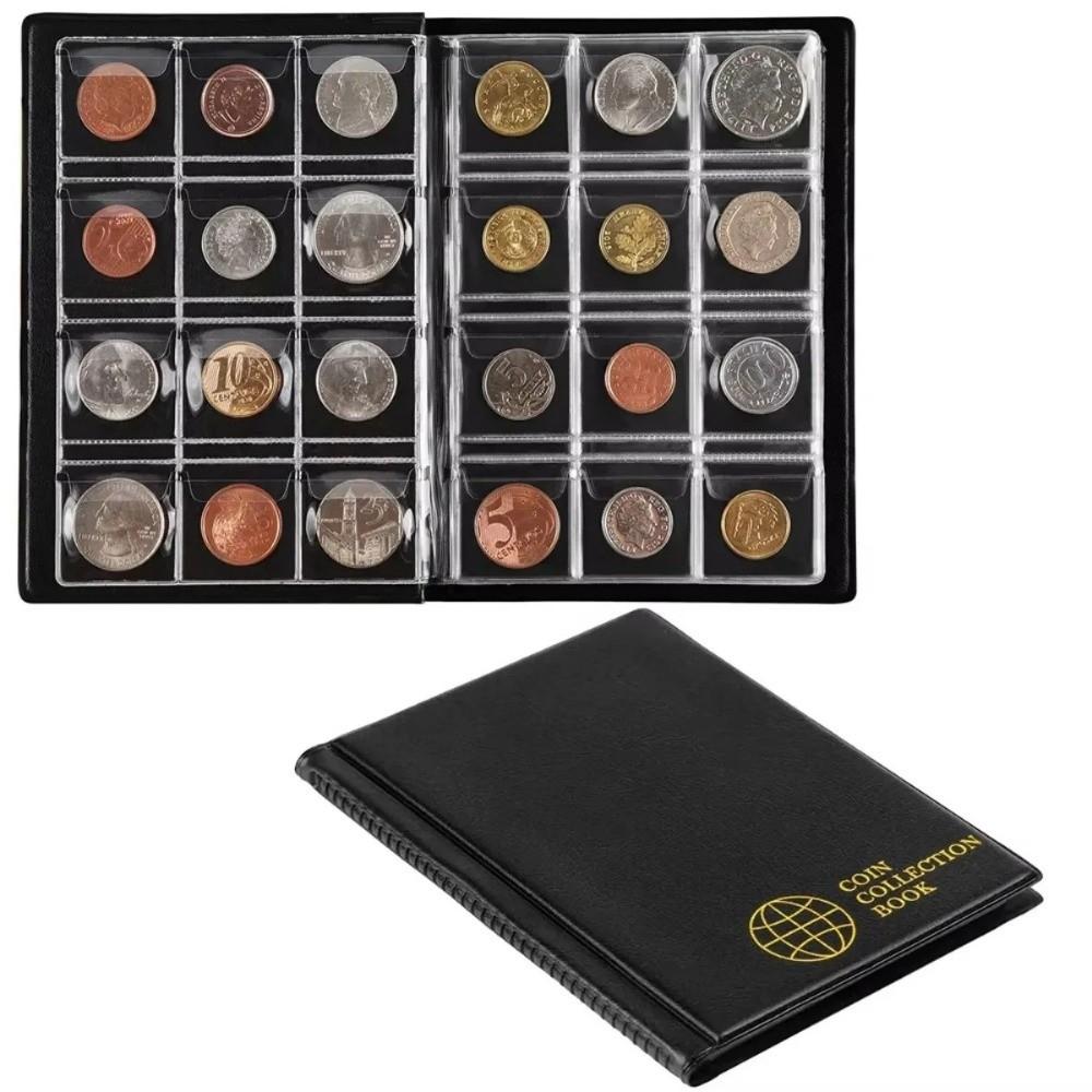 Libro da collezione di monete con 120 tasche, album trasparente in PVC per esposizione monete, 10 pagine, album per collezionismo di monete commemorative
