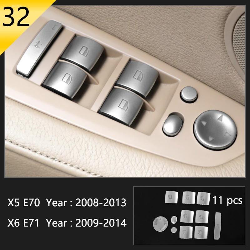 For BMW X5 X6 E70 E71 E72 Car Styling interior Buttons panel frame Decoration Cover Trim Car Sticker stainless steel Accessories