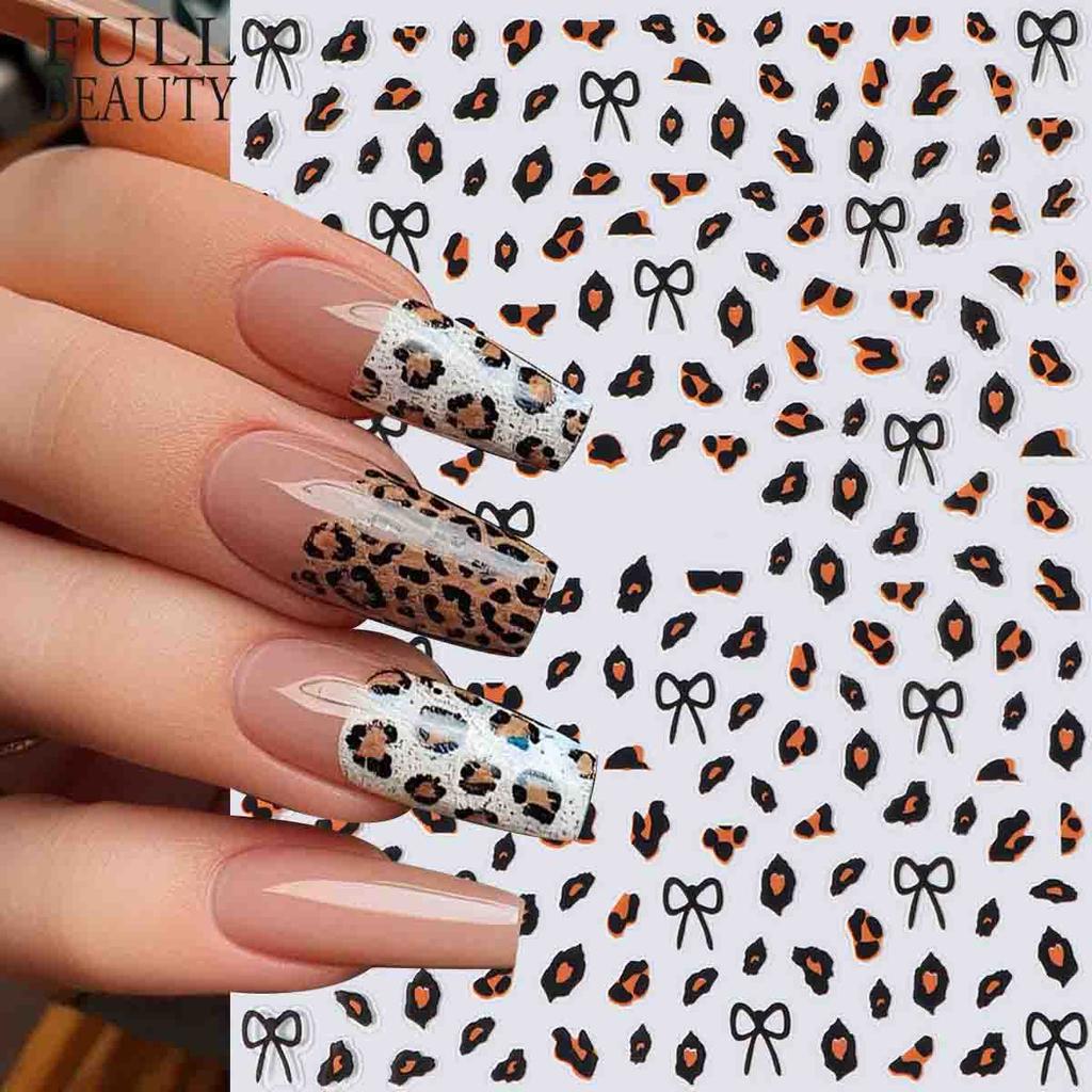 Butterfly 3D Nail Stickers Flower Plants Nail Art Decals Floral Leaf Spring Sliders Manicure Decor