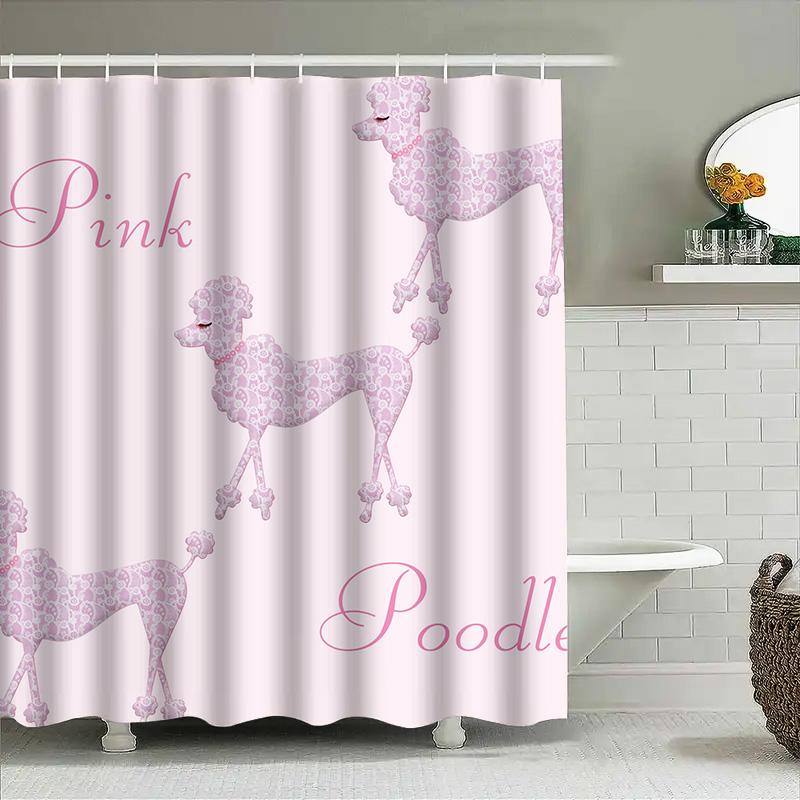 Pink and White Mandala Shower Curtain Modern Decorative Bath Liner for Bathroom 3D Printed Waterproof Fabric Size: Customizable