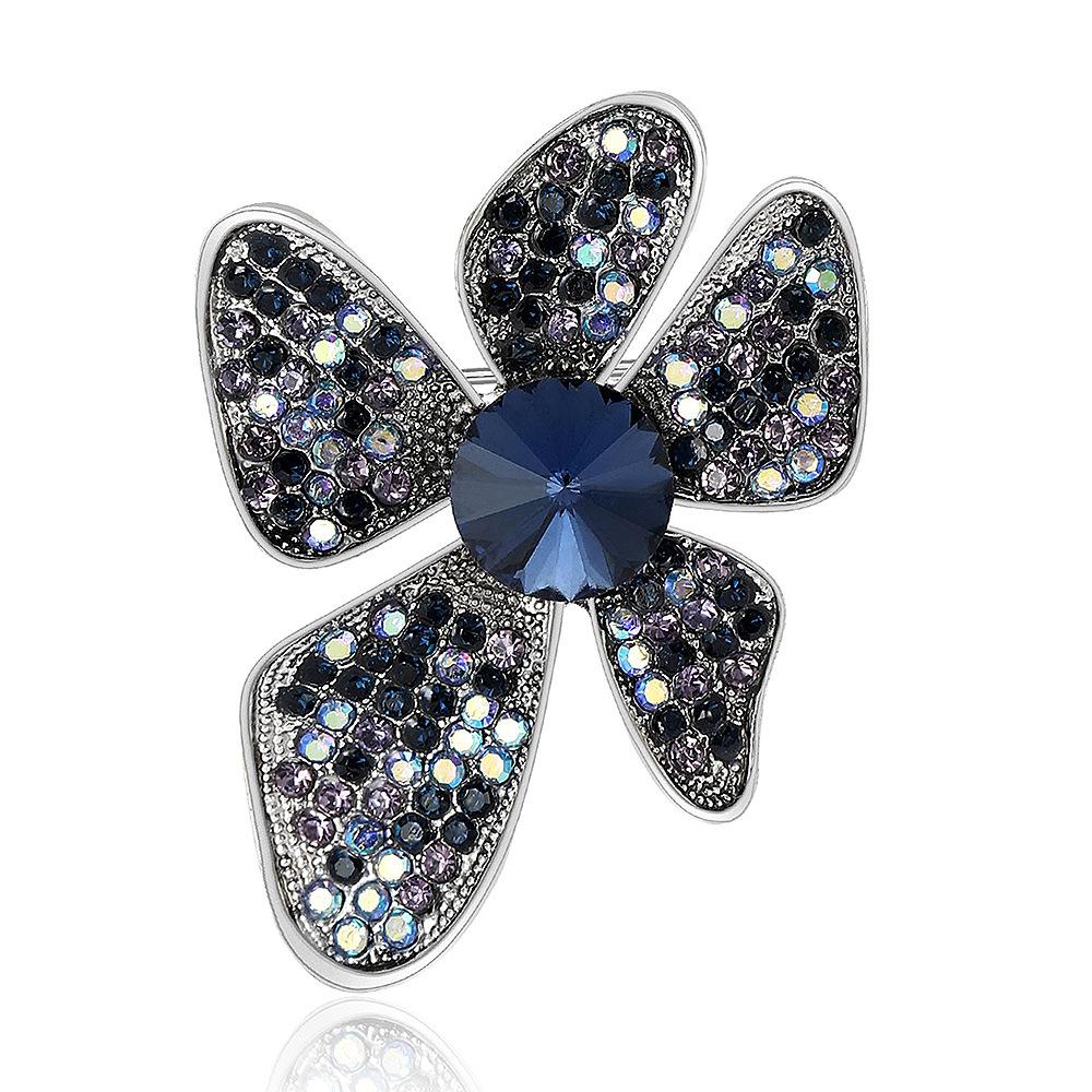 

Легкая роскошь Ретро Сплав Полный бриллиант Брошь-цветок Элегантная женская брошь для платья Ювелирное украшение Растительная булавка Идеальный подарок для пар